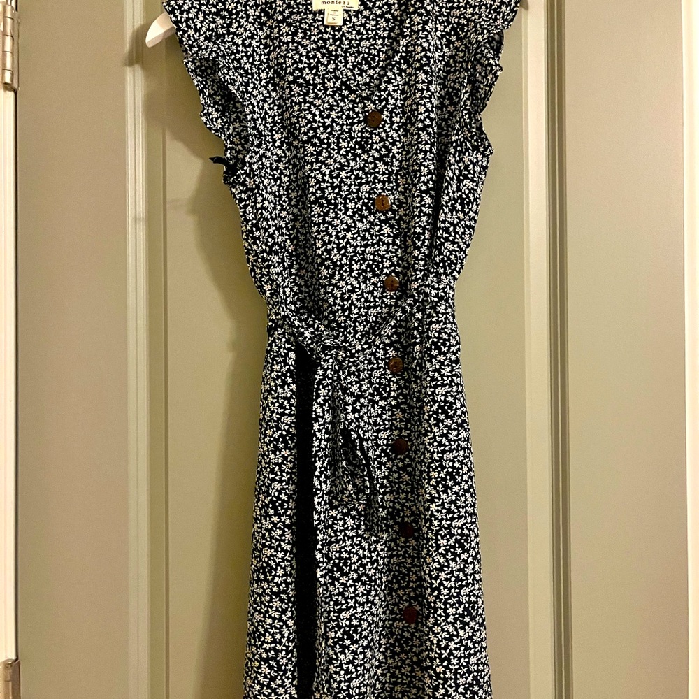 Navy Blue Floral Dress